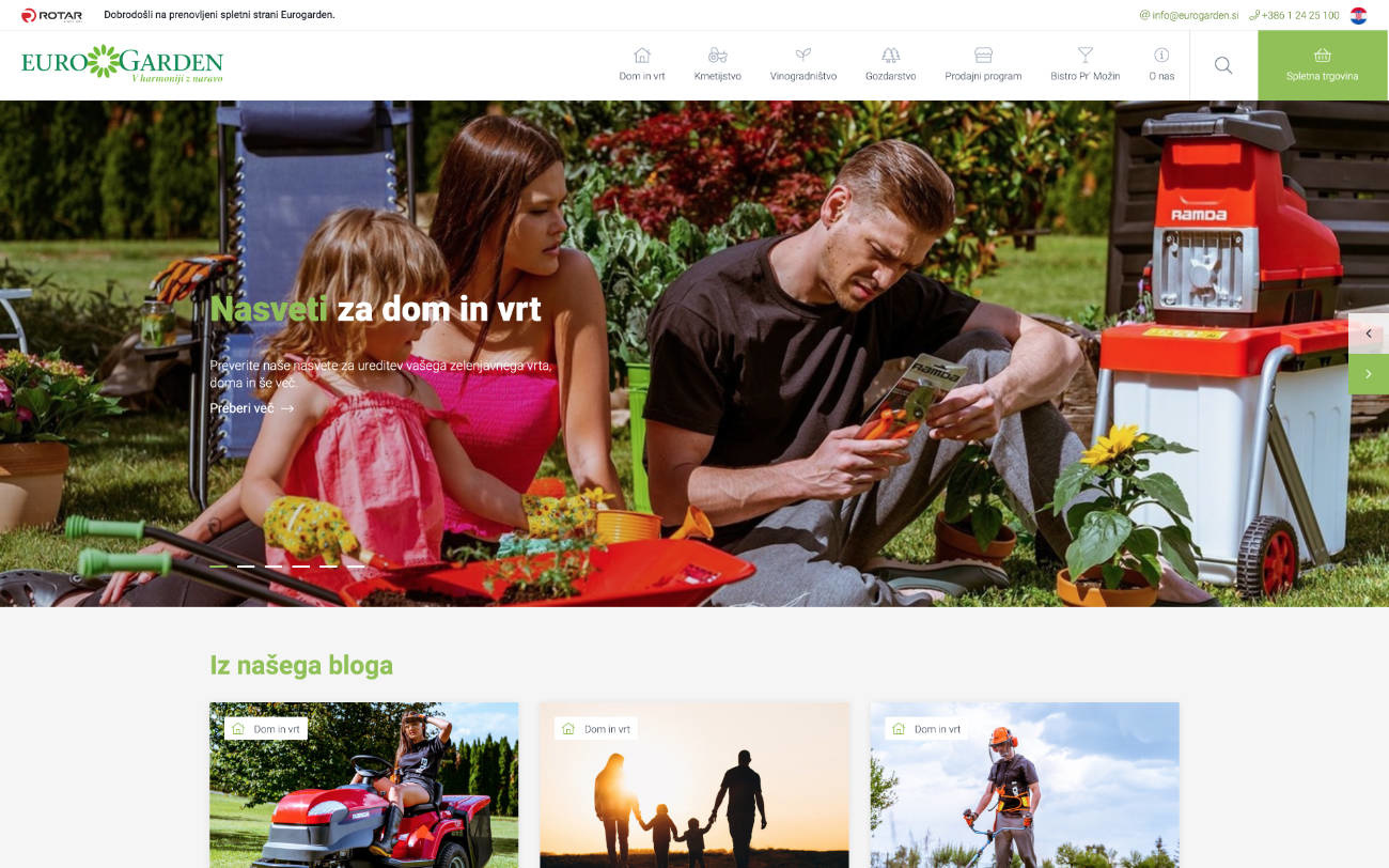 Spletna stran podjetja Eurogarden