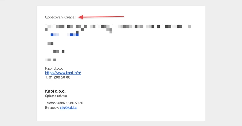 Primer jednostavne personalizacije - obraćanje po imenu